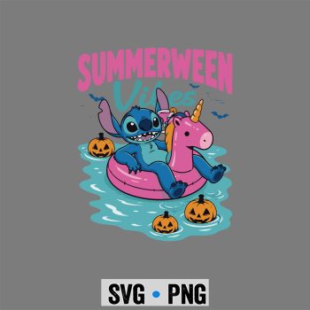Stitch Summerween SVG, Stitch Summerween Vibes Funny Summer Unicorn Halloween SVG PNG