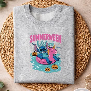 Alternative view of Stitch Summerween SVG, Stitch Summerween Vibes Funny Summer Unicorn Halloween SVG PNG