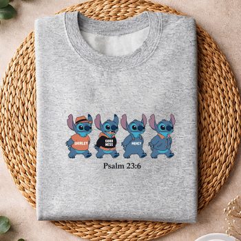 Alternative view of Stitch, Stitch Surely Goodness Mercy Psalm 236 Funny Christian SVG PNG