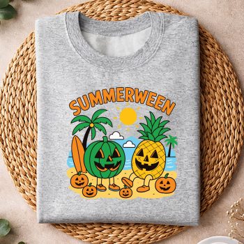 Alternative view of Summerween Watermelon Beach SVG, Summerween Cute Watermelon Pineapple Beach Vibes SVG PNG