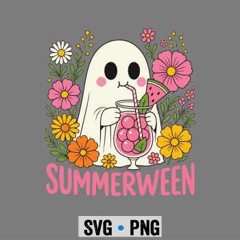 Summerween Ghost Halloween SVG, Summerween Funny Ghost Halloween Summer SVG PNG