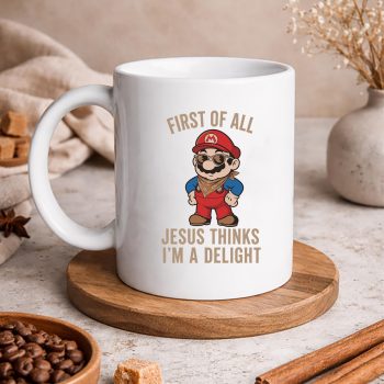 Mario Jesus Delight SVG, Super Mario Christian First of All Jesus Thinks Im A Delight SVG PNG 5 SuperMarioChristianFirstofAllJesusThinksImADelightmug