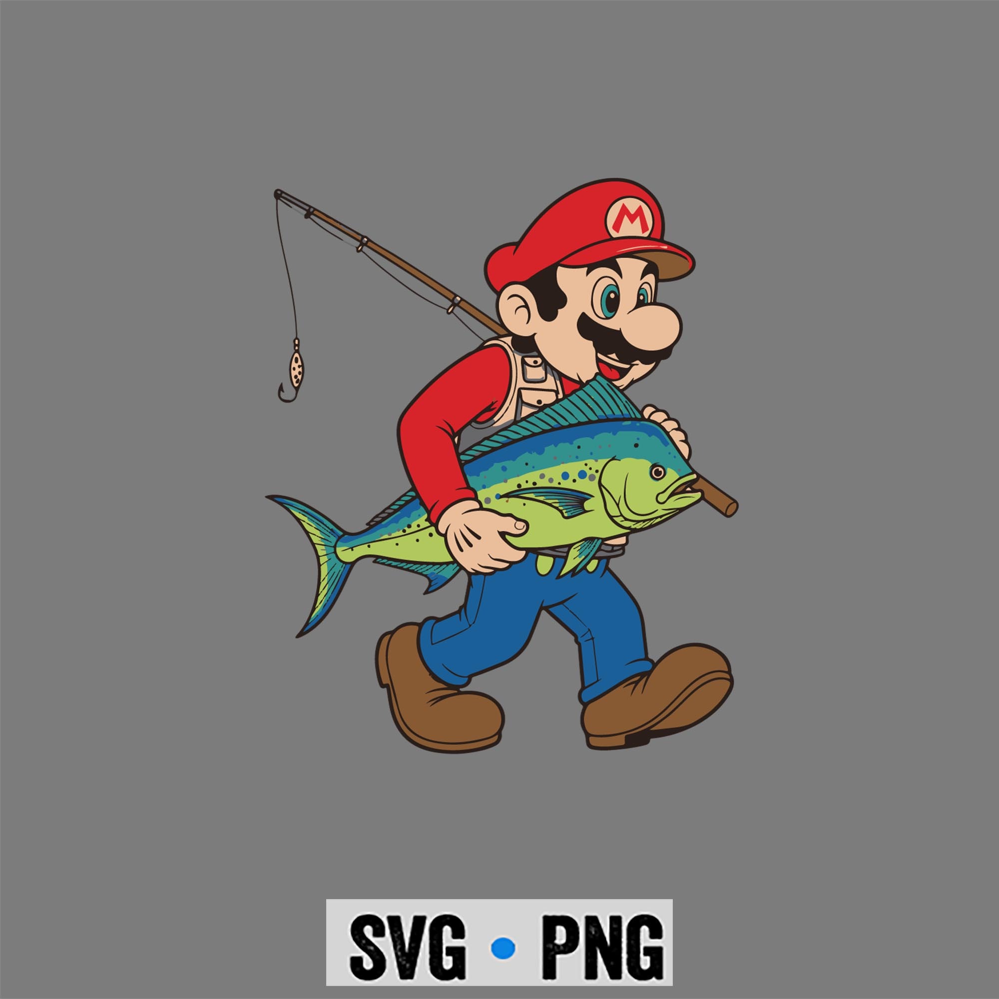 Super Mario, Super Mario Fisherman Saltwater Fishing Sasquatch Performance SVG PNG 1 Super Mario, Super Mario Fisherman Saltwater Fishing Sasquatch Performance SVG PNG