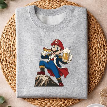Alternative view of Mario 4th of July SVG, Super Mario Freedom Patriot Hot Dog Beer 4th of July SVG PNG