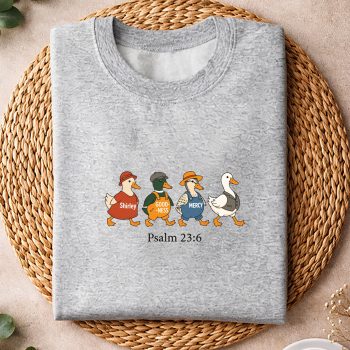 Alternative view of Goose Jesus, Surely Goodness and Mercy Psalm 236 Funny Duck SVG PNG