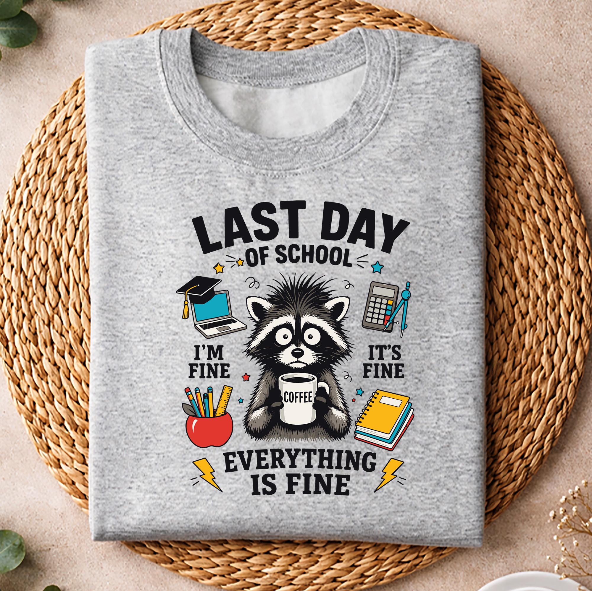Last Day Raccoon SVG, Teachers Last Day of School Funny Everything is Fine Raccoon SVG PNG 2 Last Day Raccoon SVG, Teachers Last Day of School Funny Everything is Fine Raccoon SVG PNG - Image 2