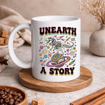 UnearthAStoryBookwormStudentSummerReadingSpacemug