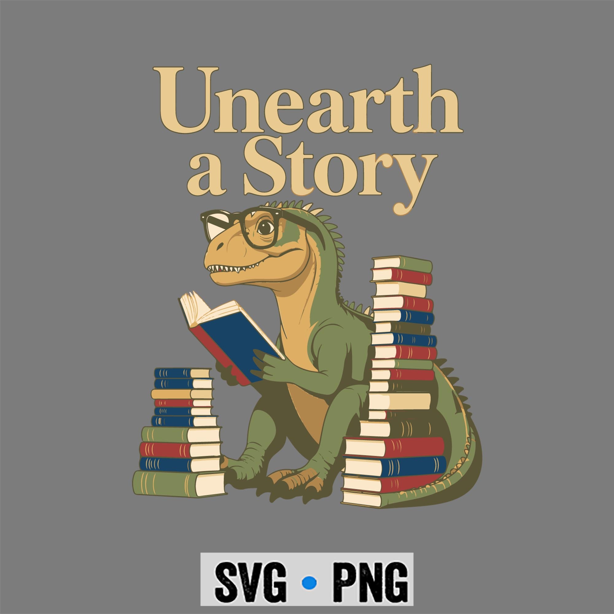 Dinosaur Library SVG, Unearth A Story Dinosaur Library Summer Reading SVG PNG 1 Dinosaur Library SVG, Unearth A Story Dinosaur Library Summer Reading SVG PNG
