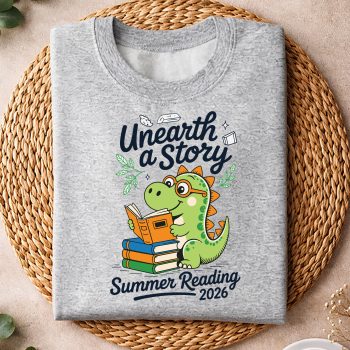 Alternative view of Summer Reading Dino SVG, Unearth A Story Summer Reading 2026 Dino SVG PNG