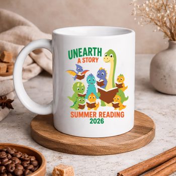 Dinosaur Bookworm SVG, Unearth a Story Summer Reading 2026 Dinosaur Bookworm SVG PNG 5 UnearthaStorySummerReading2026DinosaurBookwormmug