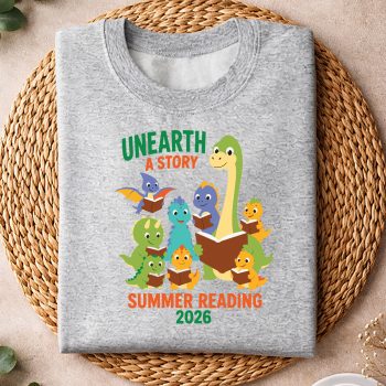 Alternative view of Dinosaur Bookworm SVG, Unearth a Story Summer Reading 2026 Dinosaur Bookworm SVG PNG