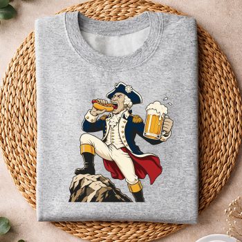Alternative view of Washington 4th of July SVG, Washingtons Freedom Funny George Washington Hot Dog Beer SVG PNG