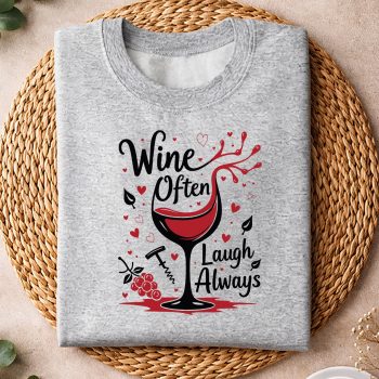 Alternative view of Wine Laugh Always SVG, Wine Often Laugh Always Cheerful Wine SVG PNG