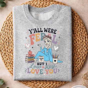 Alternative view of Elsa, Y all were Feral But I Low Key Love You Elsa Iced Coffee SVG PNG
