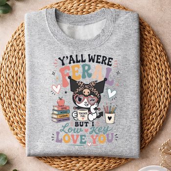 Alternative view of Kuromi, Y all were Feral But I Low Key Love You Kuromi Iced Coffee SVG PNG