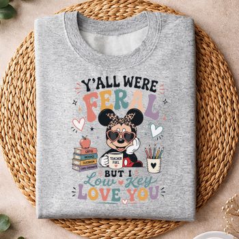 Alternative view of Mickey, Y all were Feral But I Low Key Love You Mickey Iced Coffee SVG PNG