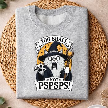 Alternative view of Wizard Cat PSPSPS SVG, You Shall Not PSPSPS Funny Wizard Cat SVG PNG