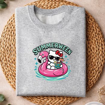 Alternative view of Hello Kitty Summerween SVG, Hello Kitty Summerween Art Flamingo SVG PNG