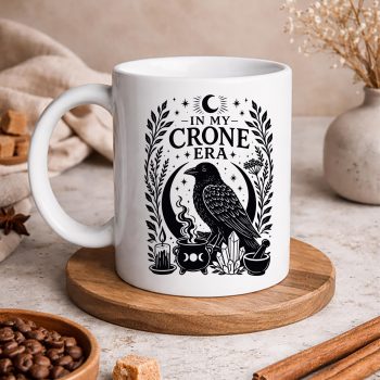 InMyCroneEraWitchyRavenCauldronGothWitchmug