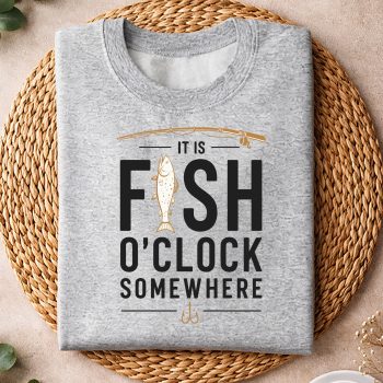 Alternative view of Fishing SVG, It is Fish Oclock Somewhere Funny Fisherman Bass Fish SVG PNG
