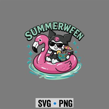 Kuromi Summerween SVG, Kuromi Summerween Art Flamingo SVG PNG