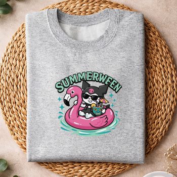 Alternative view of Kuromi Summerween SVG, Kuromi Summerween Art Flamingo SVG PNG