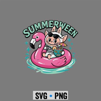 Labubu Summerween SVG, Labubu Summerween Art Flamingo SVG PNG