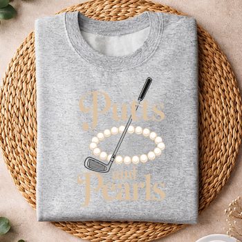 Alternative view of Golfer  SVG, Lady Golfer Golfing Putts and Pearls SVG PNG