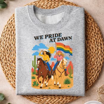 Alternative view of Cowgirl LGBTQ SVG, Lesbian Cowgirl We Pride at Dawn Queer Western LGBTQ SVG PNG