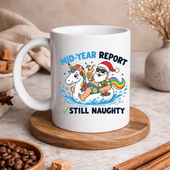 MidYearReportSantaSummerChristmasinJulymug