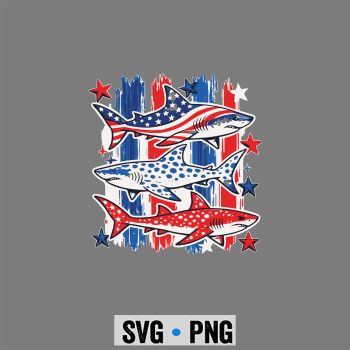 Classic Shop 7 Shark Patriot USA SVG, Patriotic USA American Flag Shark Stars and Stripes SVG PNG