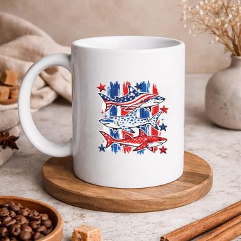 PatrioticUSAAmericanFlagSharkStarsandStripesmug