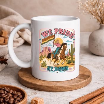 RainbowWePrideAtDawnWesternCowgirlLGBTQmug