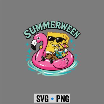 Spongebob Summerween SVG, Spongebob Summerween Art Flamingo SVG PNG