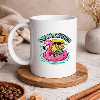 SpongebobSummerweenArtFlamingomug