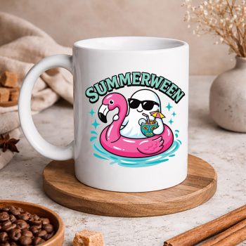 SummerweenArtGhostFlamingomug
