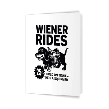 Homepage 62 Adult Dachshund Newspaper Ad Wiener Rides 25 Cents Greeting Card