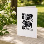 Adult Dachshund Newspaper Ad Wiener Rides 25 Cents Greeting Card
