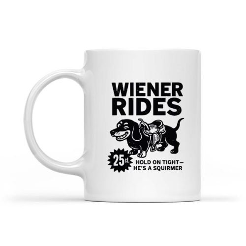 Adult Dachshund Newspaper Ad Wiener Rides 25 Cents Mug