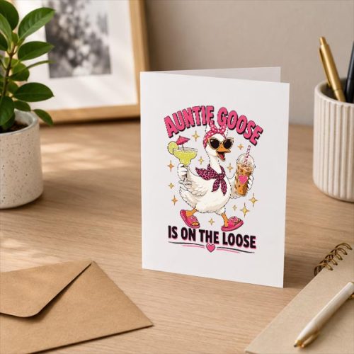 Auntie Goose Is On The Loose Greeting Card