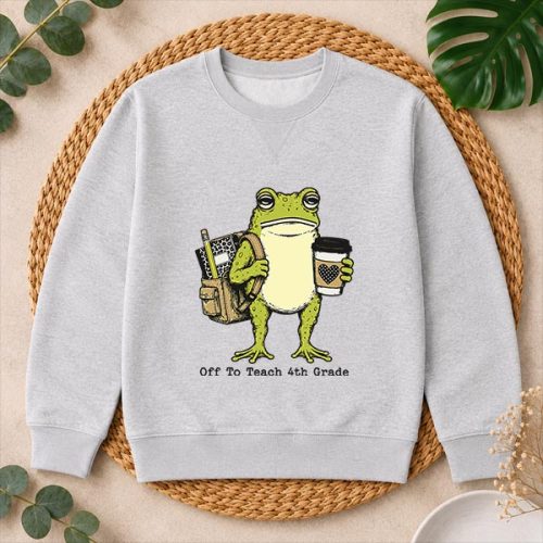 Back To School Off To Teach 4th Grade Frog Teacher PNG SVG