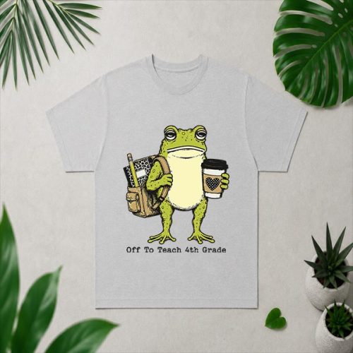 Back To School Off To Teach 4th Grade Frog Teacher PNG SVG