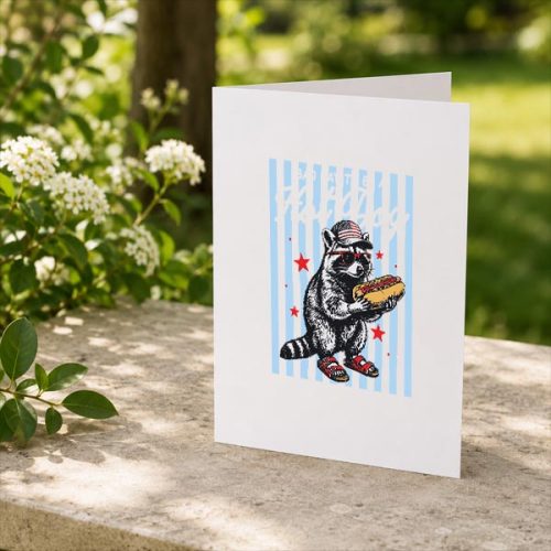Bad Day To Be A Hot Dog Raccoon Hotdog 4th Of July Greeting Card 2 Bad Day To Be A Hot Dog Raccoon Hotdog 4th Of July Greeting Card