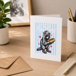 Bad Day To Be A Hot Dog Raccoon Hotdog 4th Of July Greeting Card
