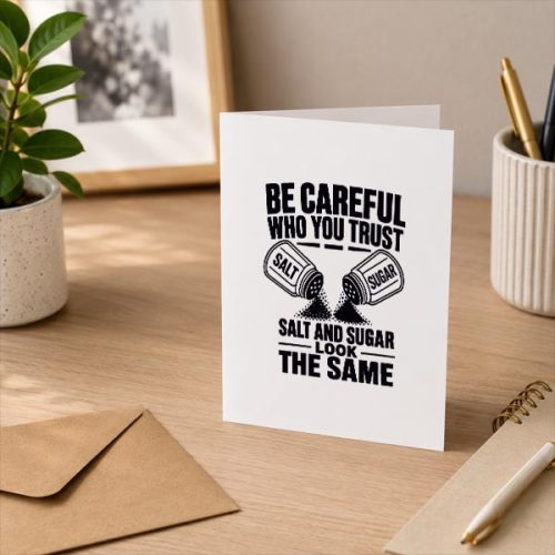 Be Careful Who You Trust Salt And Sugar Look The Same Greeting Card