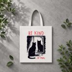 Be Kind Of Feral Black Cat Mirror Goth Aesthetic PNG SVG