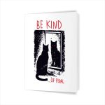 Be Kind Of Feral Black Cat Mirror Goth Aesthetic Greeting Card