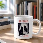 Be Kind Of Feral Black Cat Mirror Goth Aesthetic Mug