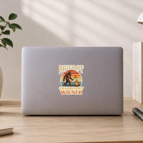 Bigfoot Grabbed My Wiener Sasquatch Joke Sticker 3 Bigfoot Grabbed My Wiener Sasquatch Joke Sticker