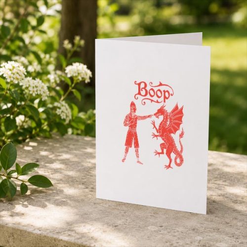 Boop Medieval Knight Dragon Ren Faire Greeting Card 2 Boop Medieval Knight Dragon Ren Faire Greeting Card
